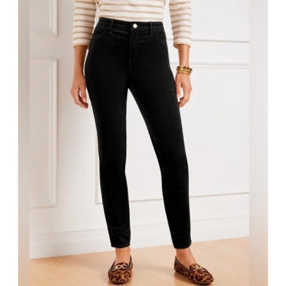 Talbots Women's Size 8 Black Belt Loop Five Pocket Zip Corduroy Jegging Pants